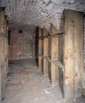 Interior. View of basement showing brick vaulting