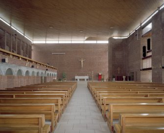 Interior. View from rear towards altar