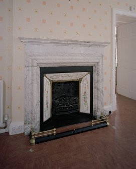 Interior. Detail of breakfast room fireplace