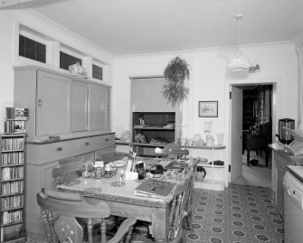 Interior. View of breakfast room wityh serving hatch