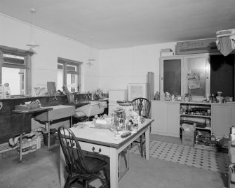 Interior. View of utility room/scullery with timber and ceramic sinks