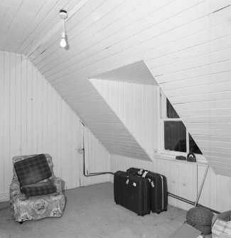 Interior. View of attic room in rear wing