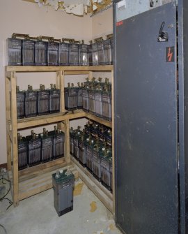 Interior. Ground floor, battery room, view from SE