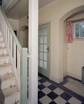 Interior. View of staircase hall from E