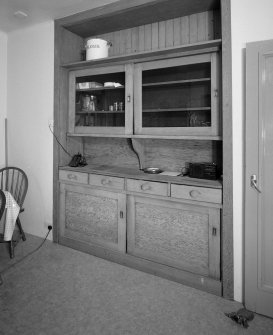 Interior. View of kitchen cabinet