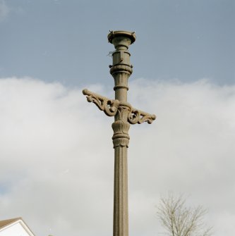 Detail of cast iron lamp post