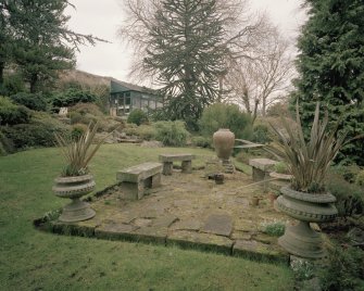 View of terrace and garden house