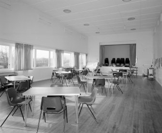 Interior. View of main hall from E