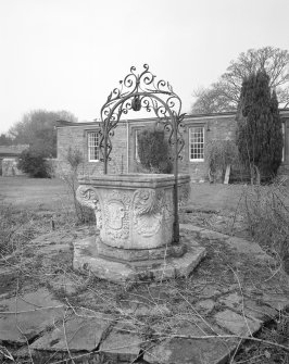 View of well and wrought iron wellhead