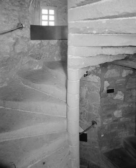 Interior. Detail of stone spiral staircase