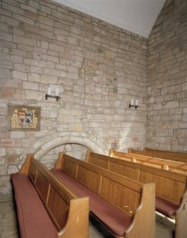 Interior. View of chancel tomb recess