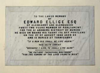 Interior. Detail of memorial to Edward Ellice.