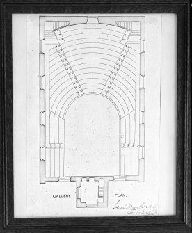 Interior. Gallery floor plan dated 1885 signed Frank Carruthers Architect