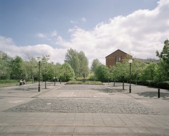 View of Atlas Square from WNW with statue in distance