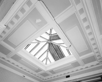 Interior. View of ceiling and skylight