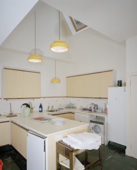 Interior. Ground floor. Kitchen showing rooflight and utility area