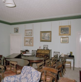 Interior. First floor. Drawing room  (dining table and chairs not originally in the room)