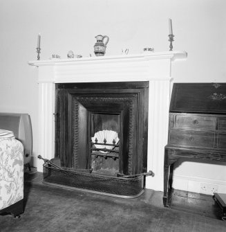 Interior.  Second floor.Upper level. Bedroom 1.  Detail of fireplace.