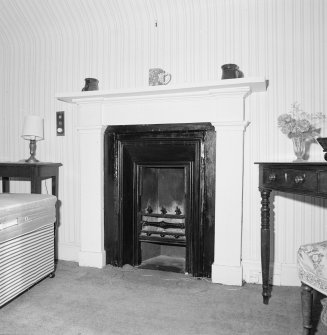 Interior.  Second floor.Upper level.  Bedroom 2. Detail of fireplace.