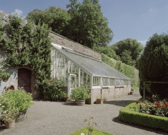 View of N wall greenhouse from  SW