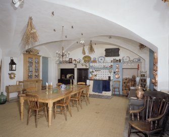 Interior view of Argrennan House showing vaulted kitchen in basement.
