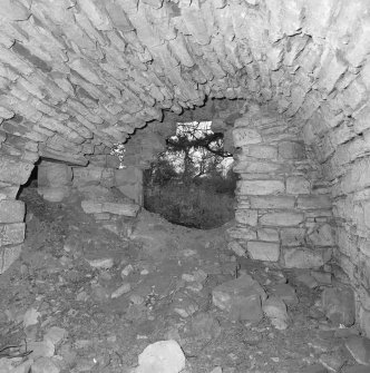 Interior. View of main vault from N