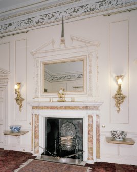 Interior. 1st floor. Small Drawing room. Detail of fireplace
