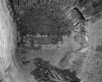 Interior.  View from N showing ashlar and rubble linings