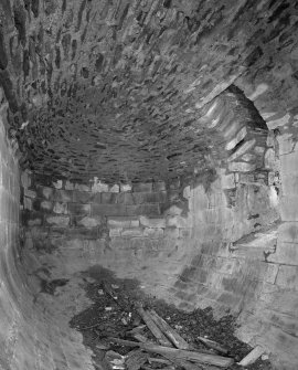 Interior.  View from N showing ashlar and rubble linings