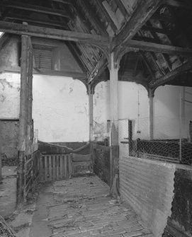 Interior. Main byre Detail of S end