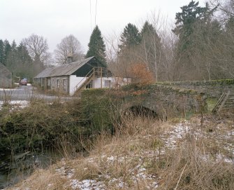 View of bridge and cottages from ENE