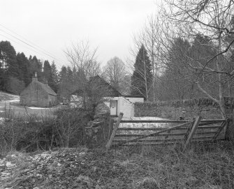 View of bridge and cottages from NE