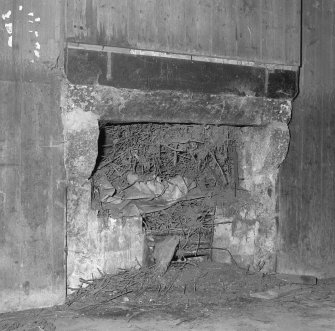 Smithy bothy. Interior. Detail of fireplace.