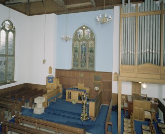 Interior. View of chancel from NE from gallery