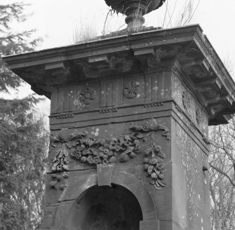 Detail of gate pier frieze anf swags