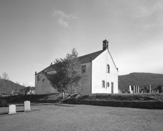 View from NW showing church on raised terrace