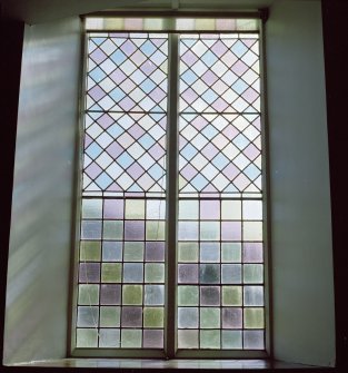 Interior. Detail of leaded light window