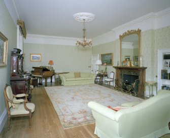 Interior. View of drawing room from SW