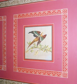 Interior. Main Stair Detail of bird panel decoration