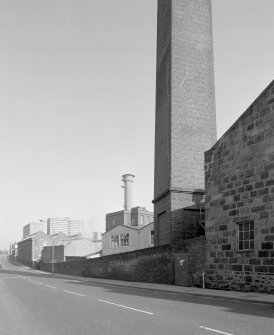 View of lower section of chimney from W