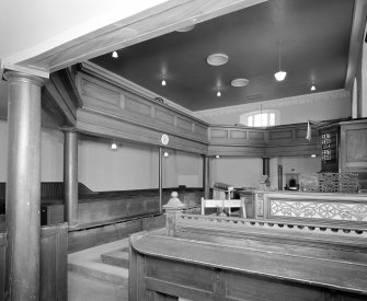 Interior. View from W showing galleries and pulpit