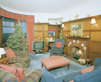 Interior. View of ground floor TV room original dining room from SW