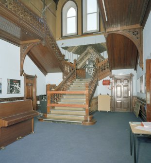 Interior. View of N wing  former Bishop's Palace  main stair from E