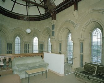 Interior. Former Bishop's Palace view of 'green room' from NNE