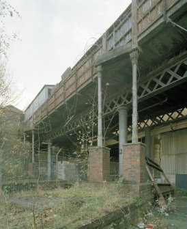 View from NE at trackbed level showing underside of the bridge.