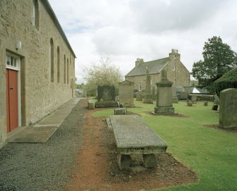 View from W showing church and former manse