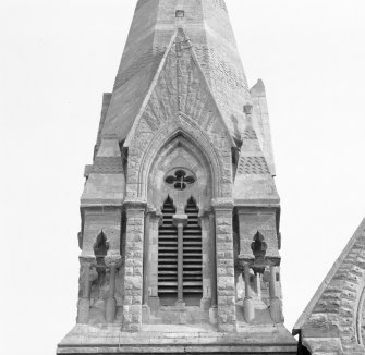 Detail of elaborate steeple stonework