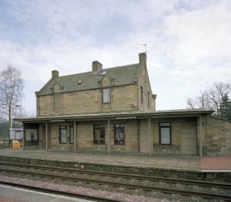 View from NW of the NW side of the station offices and house, fronting onto the S-bound platform
