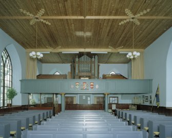 Interior. View of gallery and organ