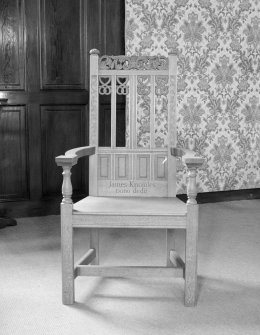 Interior. Minister's chair inscribed "James Knowles Dono dedit"